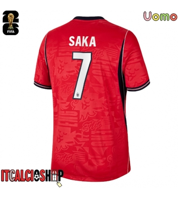 Inghilterra Bukayo Saka #7 Seconda Maglia Mondiali 2026 Manica Corta